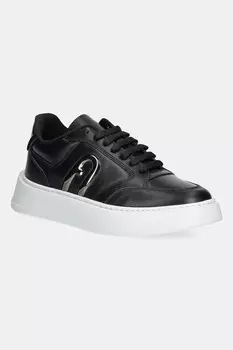 Кожаные кроссовки Lace-Up Sneaker Furla, черный