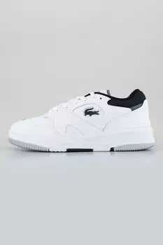 Кожаные кроссовки Lineshot с сеткой Lacoste, черный