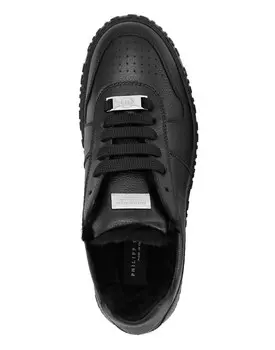 Кожаные кроссовки Lo-Top на подкладке из овчины King Power Philipp Plein, цвет Black / Black