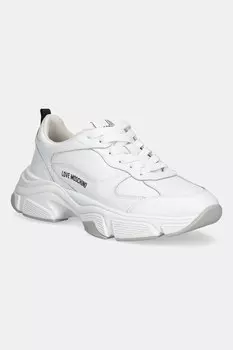 Кожаные кроссовки Love Moschino, белый