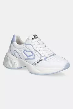 Кожаные кроссовки Love Moschino, белый