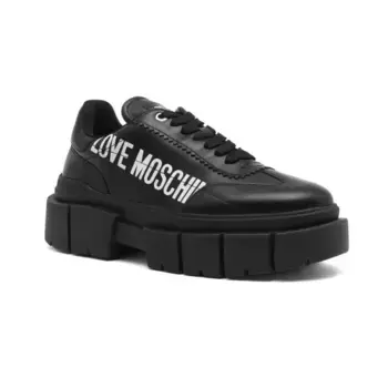 Кожаные кроссовки Love Moschino, черный