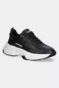 Кожаные кроссовки Love Moschino, черный