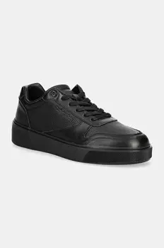 Кожаные кроссовки LOW TOP LACE UP BSKT LTH Calvin Klein, черный