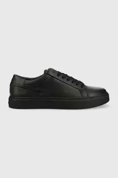 Кожаные кроссовки LOW TOP LACE UP PB Calvin Klein, черный
