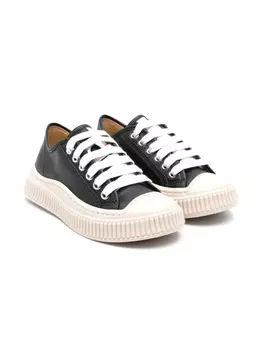Кожаные кроссовки Marni Kids, черный