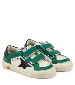 Кожаные кроссовки May School Golden Goose, зеленый