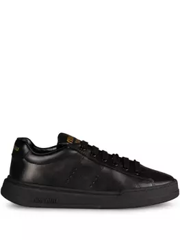 Кожаные кроссовки Miu Miu, черный