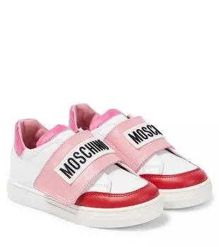 Кожаные кроссовки Moschino Kids, белый