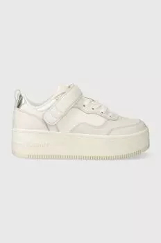 Кожаные кроссовки на липучке TJW FLATFORM Tommy Jeans, белый