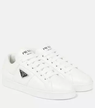 Кожаные кроссовки на низком ходу Prada, белый
