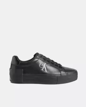Кожаные кроссовки на платформе Calvin Klein Jeans, черный