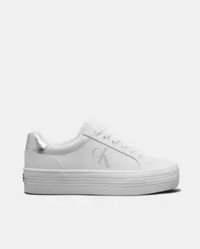 Кожаные кроссовки на платформе Calvin Klein Jeans, белый