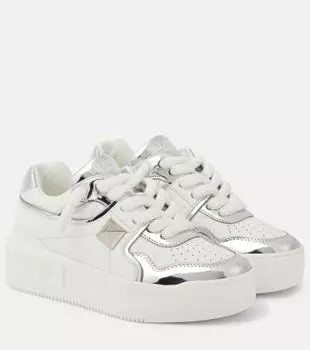 Кожаные кроссовки на платформе one с шипами xl Valentino Garavani, белый