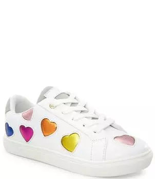 Кожаные кроссовки на шнуровке Kurt Geiger London для девочек Lane Love Heart (для малышей), белый