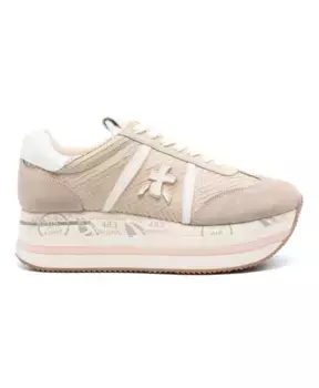 Кожаные кроссовки на тройной подошве Premiata, бежевый