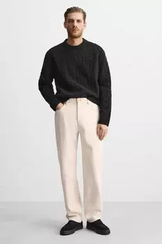 Кожаные кроссовки на выходные ZARA, черный