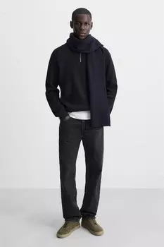 Кожаные кроссовки на выходные ZARA, цвет морской волны
