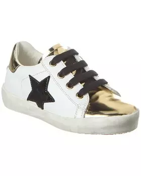 Кожаные кроссовки Naturino Annie на молнии с зеркальным эффектом, черный