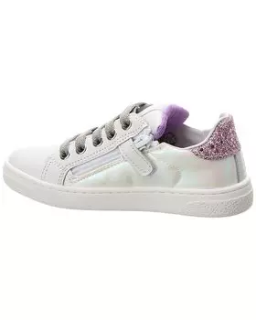 Кожаные кроссовки Naturino Pinn на молнии, белый