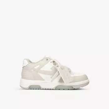 Кожаные кроссовки out of office с низким берцем Off-White, бежевый