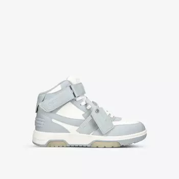 Кожаные кроссовки out of office средней длины с вышивкой стрелками Off-White, серый