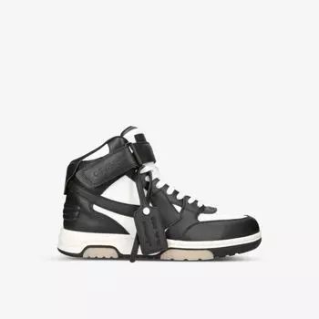 Кожаные кроссовки out of office средней длины Off-White, черный