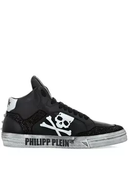 Кожаные кроссовки Philipp Plein Retrokickz TM, черный