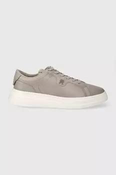 Кожаные кроссовки POINTY COURT SNEAKER Tommy Hilfiger, серый