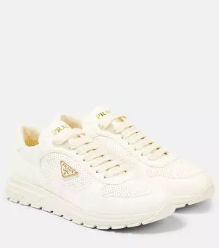 Кожаные кроссовки Prada, Avorio