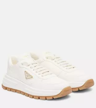 Кожаные кроссовки Prada, Neutral