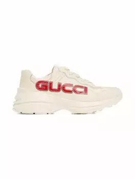 Кожаные кроссовки Rhyton Gucci, бежевый