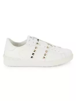 Кожаные кроссовки Rockstud Valentino Garavani, цвет Bianco