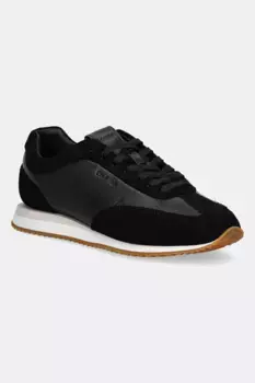 Кожаные кроссовки RUNNER LACE UP - LTH SUE MIX Calvin Klein, черный