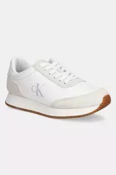 Кожаные кроссовки RUNNER LACEUP LOW MIX MG Calvin Klein Jeans, белый