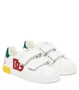 Кожаные кроссовки с логотипом Dolce&Gabbana, белый