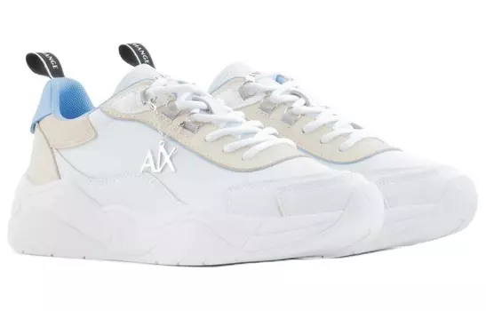 Кожаные кроссовки с логотипом и подвеской Armani Exchange, цвет Light Brown