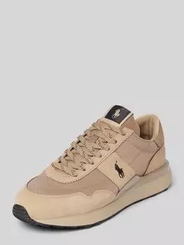 Кожаные кроссовки с логотипом, модель «TRAIN» Polo Ralph Lauren, бежевый