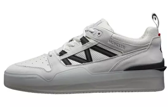 Кожаные кроссовки с логотипом Moncler