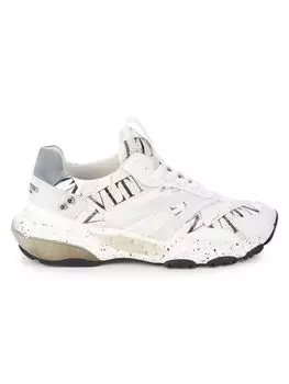 Кожаные кроссовки с логотипом Valentino Garavani, цвет Bianco