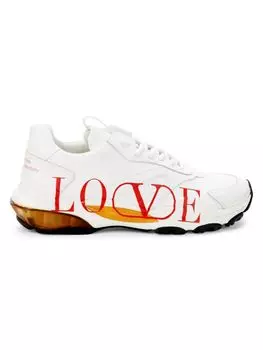 Кожаные кроссовки с логотипом Valentino Garavani, цвет Bianco