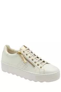 Кожаные кроссовки с молнией сбоку Ravel, белый