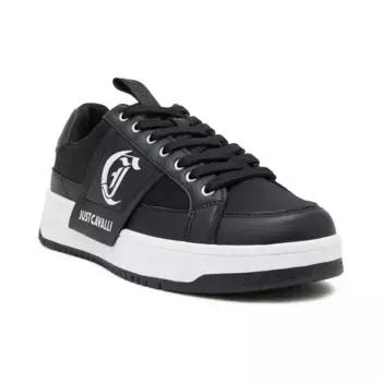 Кожаные кроссовки с низом азула дис. 1 Just Cavalli, черный