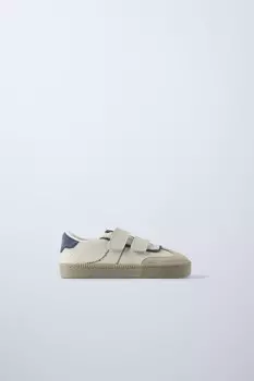 Кожаные кроссовки с ремешками ZARA, синий