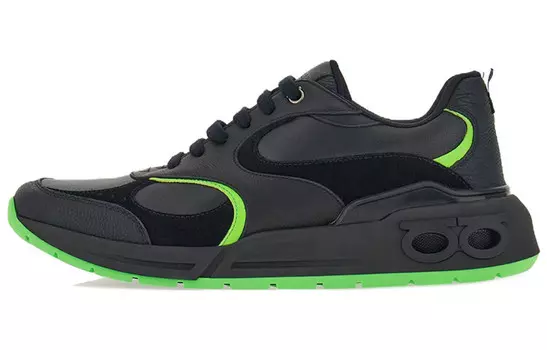 Кожаные кроссовки с тисненым логотипом Ferragamo