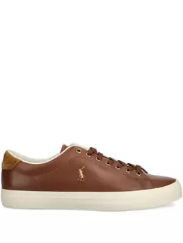 Кожаные кроссовки с вышитым логотипом Polo Ralph Lauren, коричневый