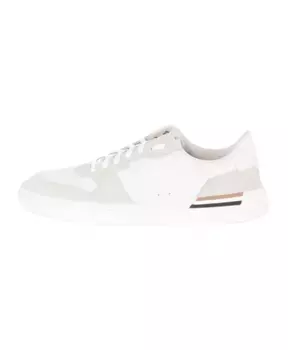 Кожаные кроссовки с замшевыми деталями Hugo Boss, белый