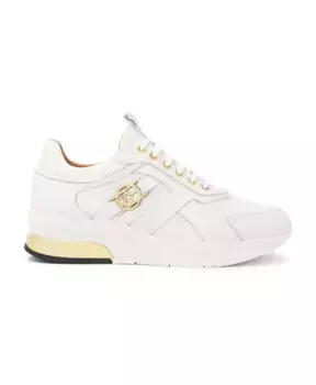 Кожаные кроссовки с золотыми вставками Kazar, белый