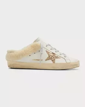 Кожаные кроссовки Sabot с блестками и звездами Golden Goose