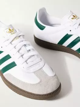 Кожаные кроссовки Samba OG с замшевой отделкой ADIDAS ORIGINALS, белый
